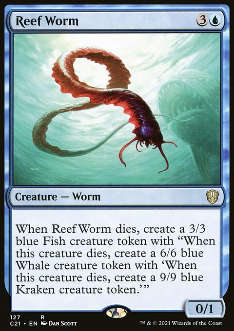 Reef Worm, Commander 2021 #127, Magic: The Gathering card