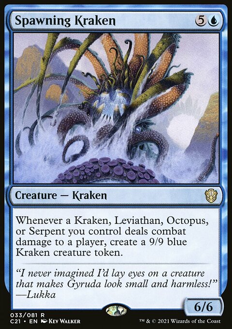 Spawning Kraken, Commander 2021 #33, Magic: The Gathering card