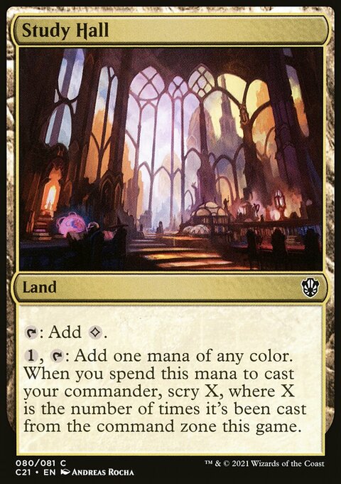 Study Hall, Commander 2021 #80, Magic: The Gathering card