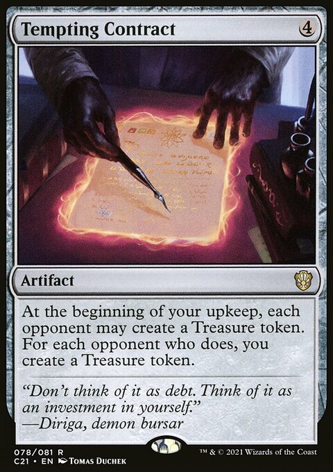 Tempting Contract, Commander 2021 #78, Magic: The Gathering card