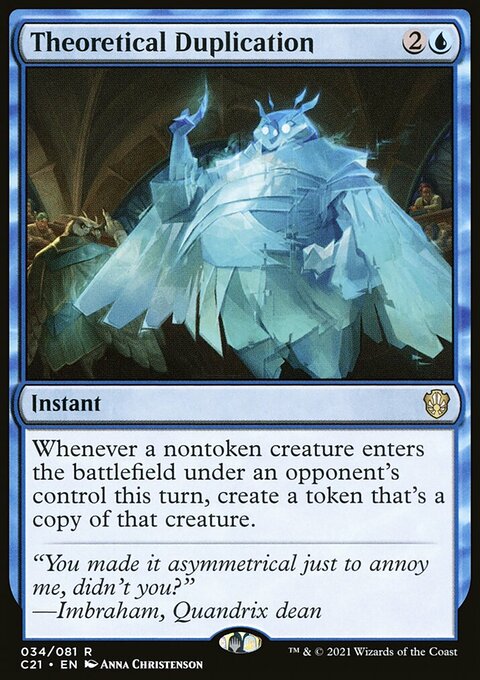 Theoretical Duplication, Commander 2021 #34, Magic: The Gathering card