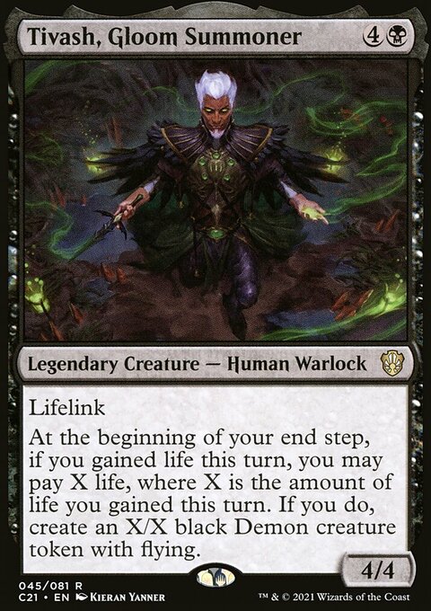 Tivash, Gloom Summoner, Commander 2021 #45, Magic: The Gathering card