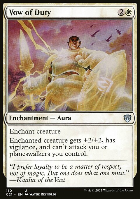 Vow of Duty, Commander 2021 #110, Magic: The Gathering card