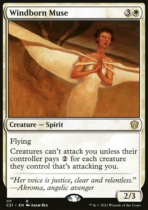 Windborn Muse, Commander 2021 #111, Magic: The Gathering card