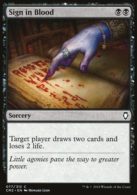 Sign in Blood, Commander Anthology Volume II #77, Magic: The Gathering card