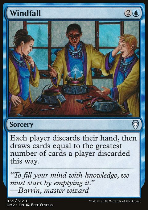 Windfall, Commander Anthology Volume II #55, Magic: The Gathering card