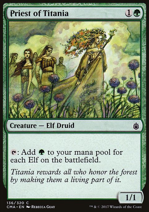 Priest of Titania, Commander Anthology #136, Magic: The Gathering card