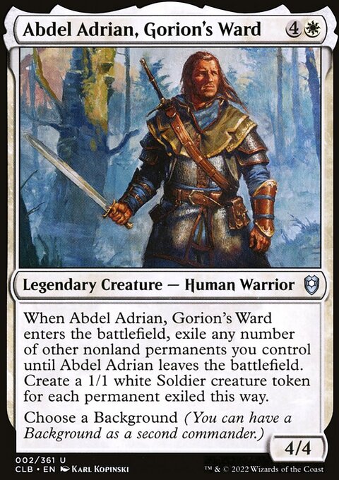 Abdel Adrian, Gorion's Ward, Commander Legends: Battle for Baldur's Gate #2, Magic: The Gathering card