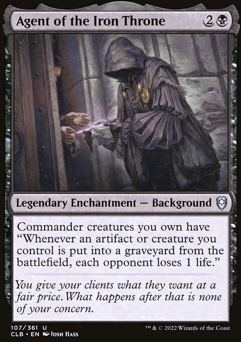 Agent of the Iron Throne, Commander Legends: Battle for Baldur's Gate #107, Magic: The Gathering card