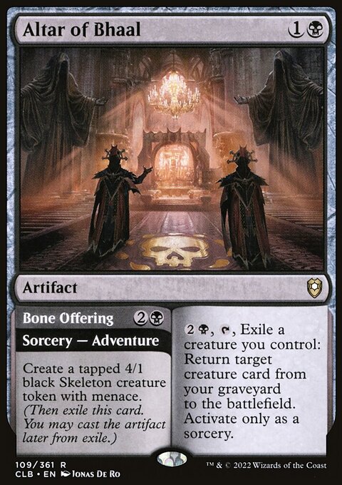 Altar of Bhaal // Bone Offering, Commander Legends: Battle for Baldur's Gate #109, Magic: The Gathering card