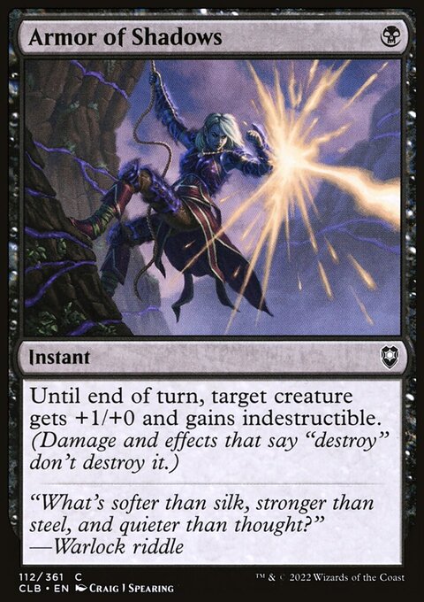 Armor of Shadows, Commander Legends: Battle for Baldur's Gate #112, Magic: The Gathering card