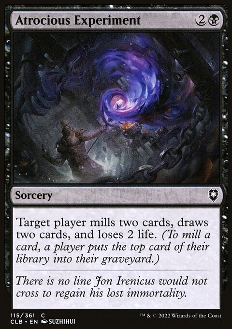 Atrocious Experiment, Commander Legends: Battle for Baldur's Gate #115, Magic: The Gathering card
