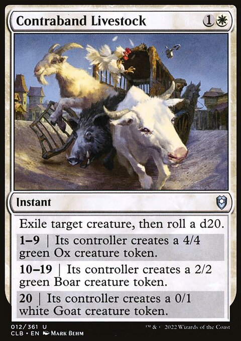 Contraband Livestock, Commander Legends: Battle for Baldur's Gate #12, Magic: The Gathering card