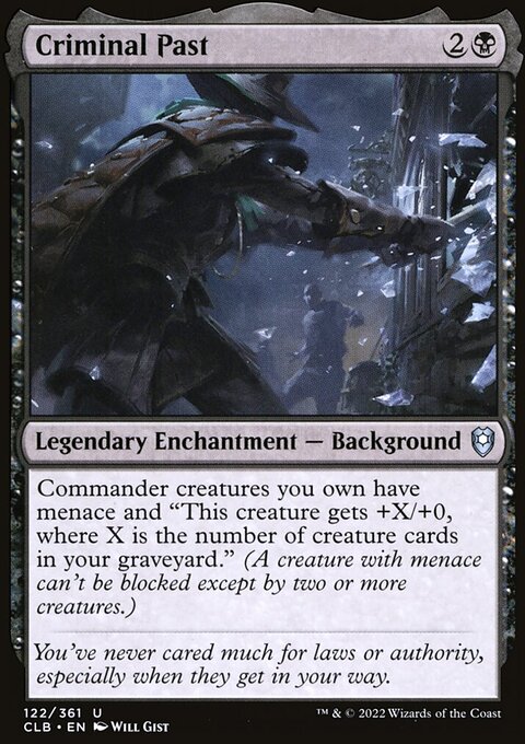 Criminal Past, Commander Legends: Battle for Baldur's Gate #122, Magic: The Gathering card