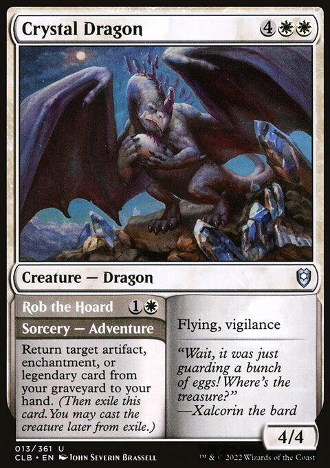 Crystal Dragon // Rob the Hoard, Commander Legends: Battle for Baldur's Gate #13, Magic: The Gathering card