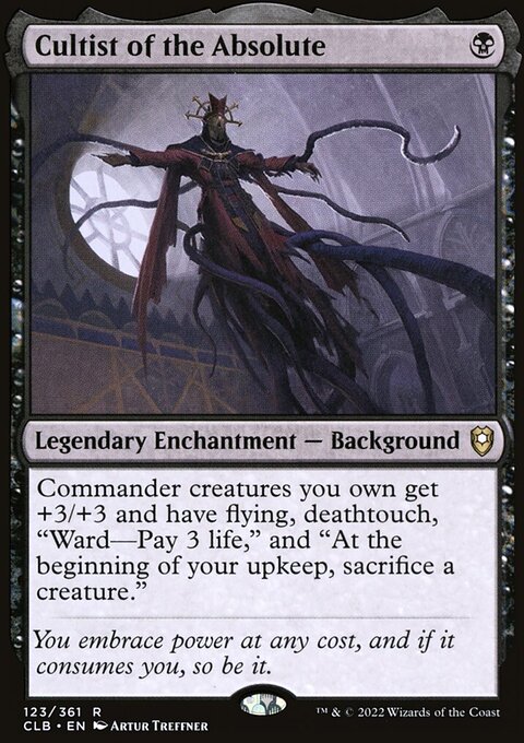 Cultist of the Absolute, Commander Legends: Battle for Baldur's Gate #123, Magic: The Gathering card