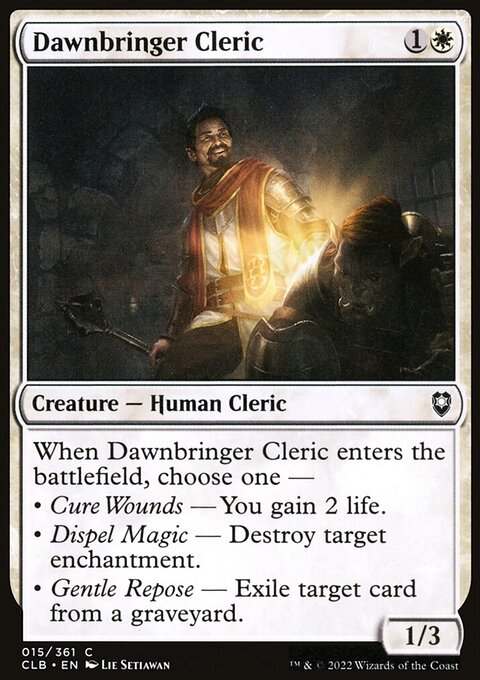 Dawnbringer Cleric, Commander Legends: Battle for Baldur's Gate #15, Magic: The Gathering card