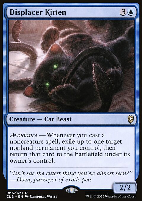 Displacer Kitten, Commander Legends: Battle for Baldur's Gate #63, Magic: The Gathering card