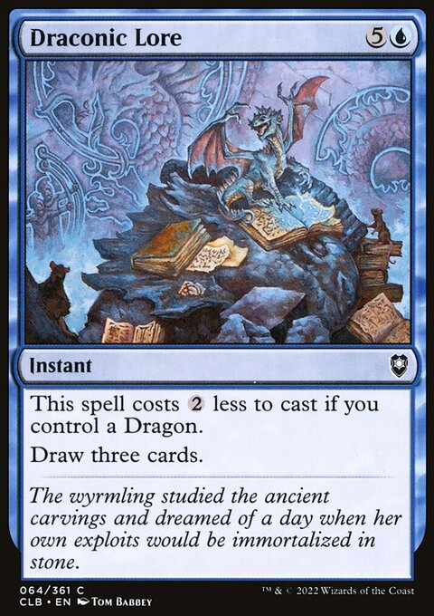 Draconic Lore, Commander Legends: Battle for Baldur's Gate #64, Magic: The Gathering card
