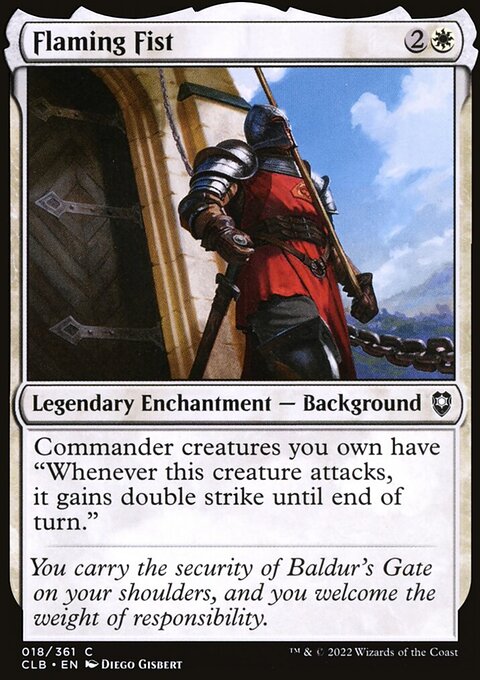 Flaming Fist, Commander Legends: Battle for Baldur's Gate #18, Magic: The Gathering card