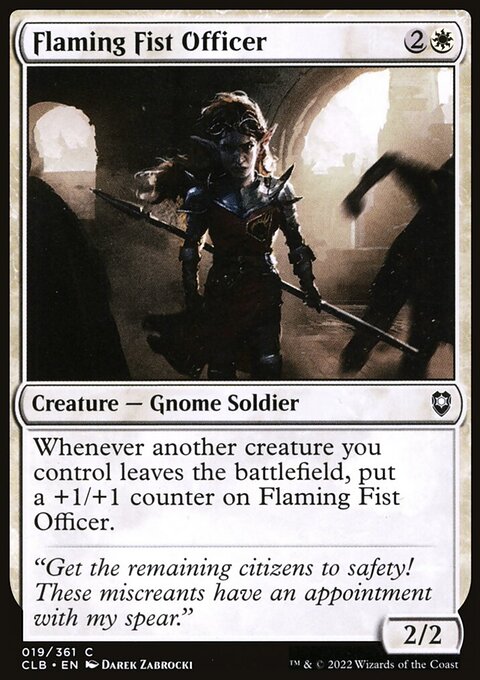 Flaming Fist Officer, Commander Legends: Battle for Baldur's Gate #19, Magic: The Gathering card