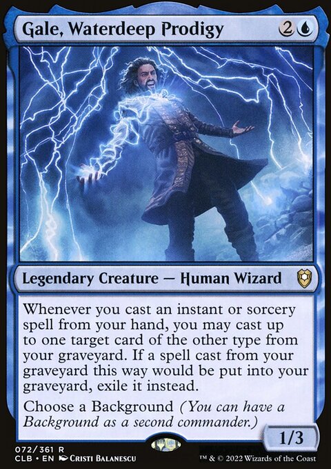 Gale, Waterdeep Prodigy, Commander Legends: Battle for Baldur's Gate #72, Magic: The Gathering card