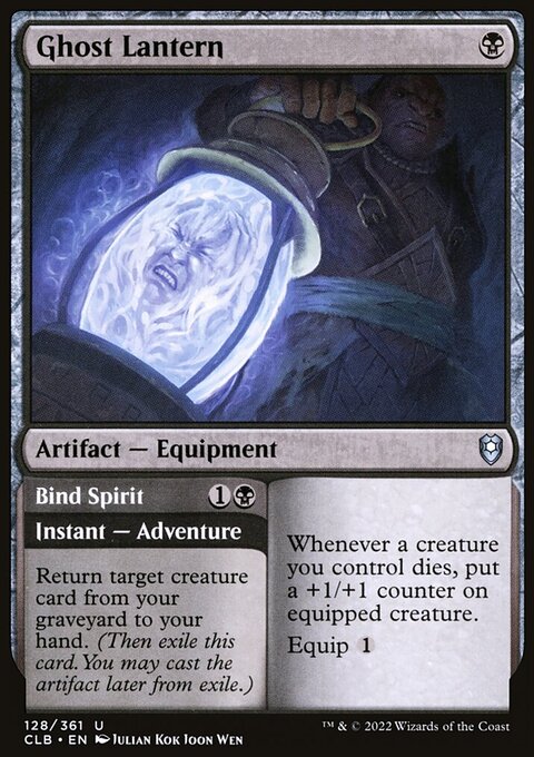 Ghost Lantern // Bind Spirit, Commander Legends: Battle for Baldur's Gate #128, Magic: The Gathering card