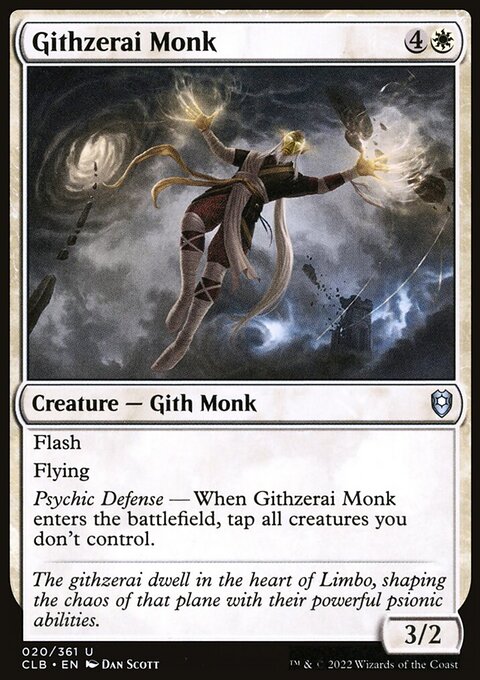 Githzerai Monk, Commander Legends: Battle for Baldur's Gate #20, Magic: The Gathering card