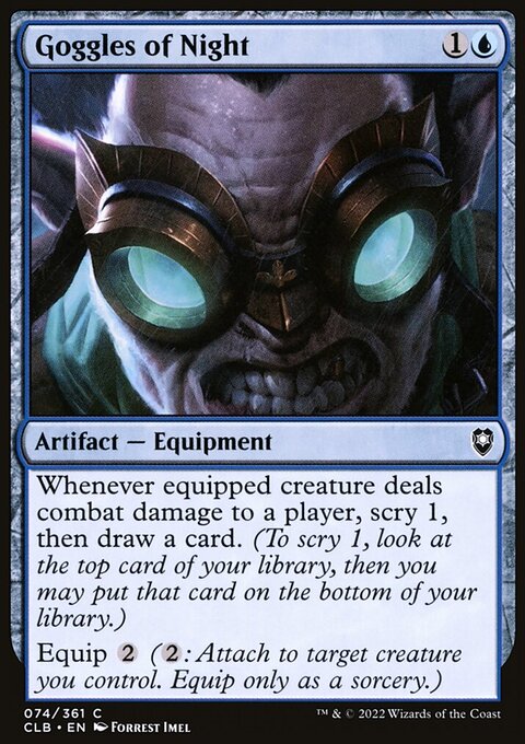 Goggles of Night, Commander Legends: Battle for Baldur's Gate #74, Magic: The Gathering card
