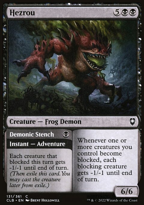 Hezrou // Demonic Stench, Commander Legends: Battle for Baldur's Gate #131, Magic: The Gathering card