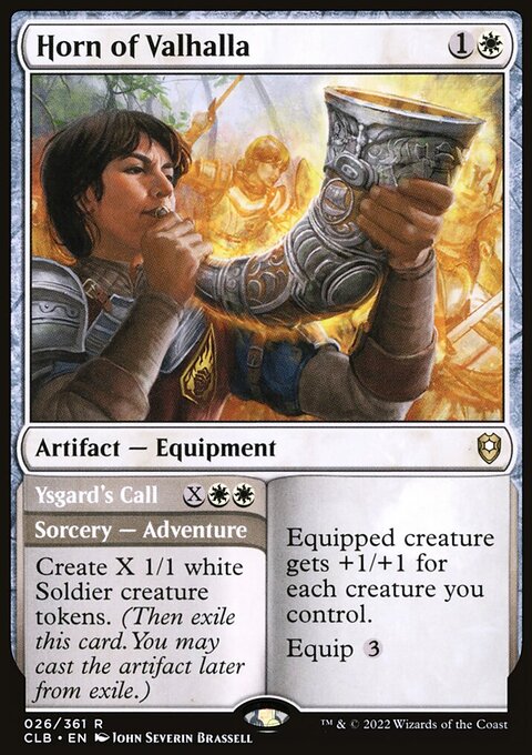 Horn of Valhalla // Ysgard's Call, Commander Legends: Battle for Baldur's Gate #26, Magic: The Gathering card