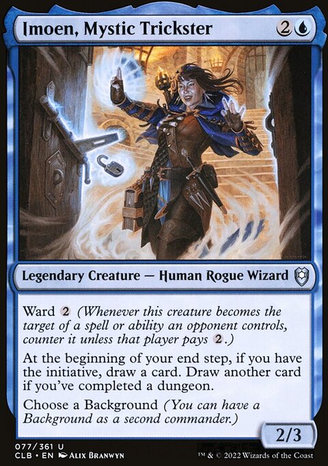 Imoen, Mystic Trickster, Commander Legends: Battle for Baldur's Gate #77, Magic: The Gathering card