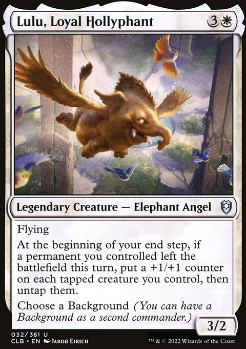 Lulu, Loyal Hollyphant, Commander Legends: Battle for Baldur's Gate #32, Magic: The Gathering card