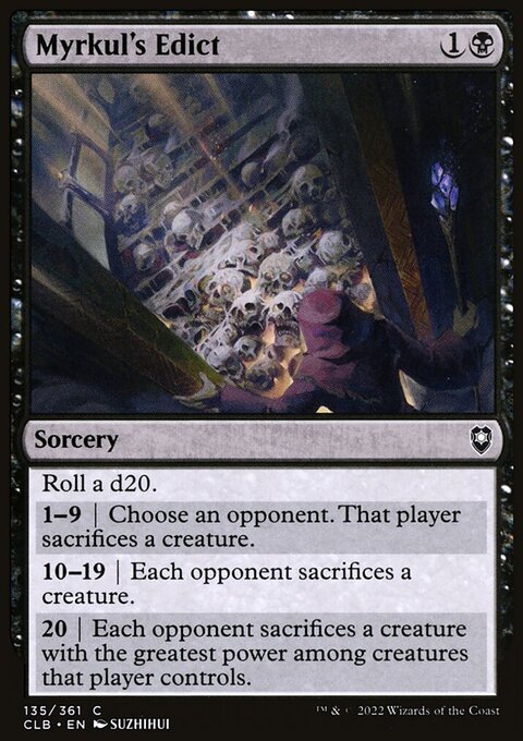 Myrkul's Edict, Commander Legends: Battle for Baldur's Gate #135, Magic: The Gathering card