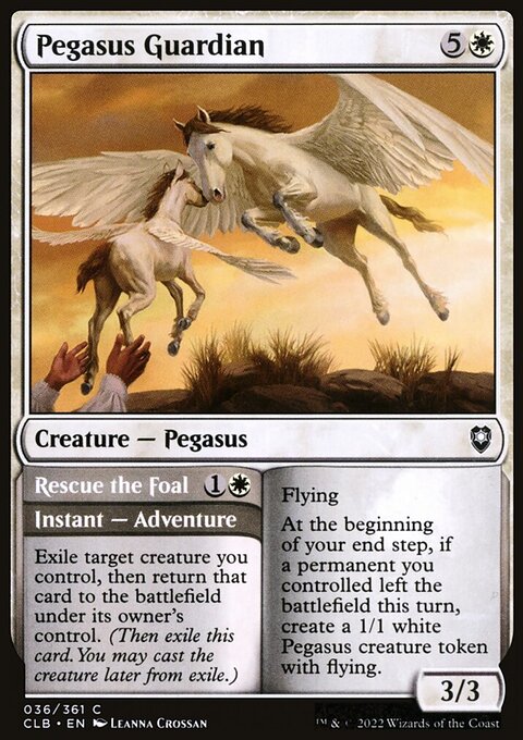 Pegasus Guardian // Rescue the Foal, Commander Legends: Battle for Baldur's Gate #36, Magic: The Gathering card