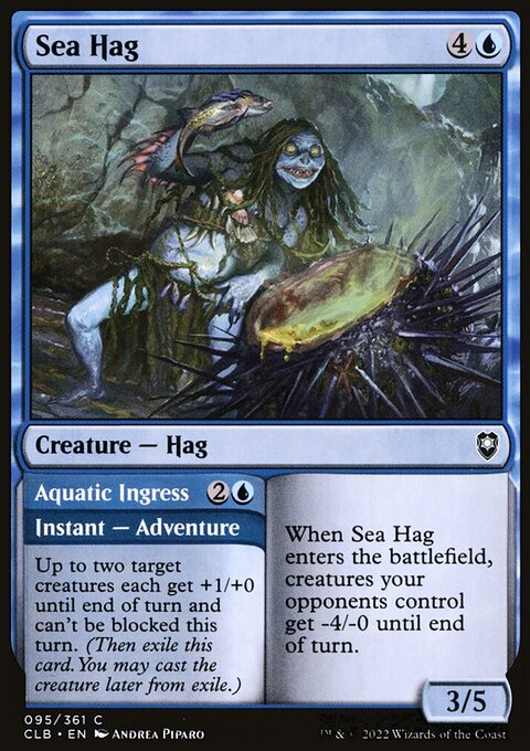Sea Hag // Aquatic Ingress, Commander Legends: Battle for Baldur's Gate #95, Magic: The Gathering card