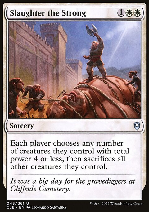 Slaughter the Strong, Commander Legends: Battle for Baldur's Gate #43, Magic: The Gathering card