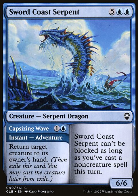Sword Coast Serpent // Capsizing Wave, Commander Legends: Battle for Baldur's Gate #99, Magic: The Gathering card