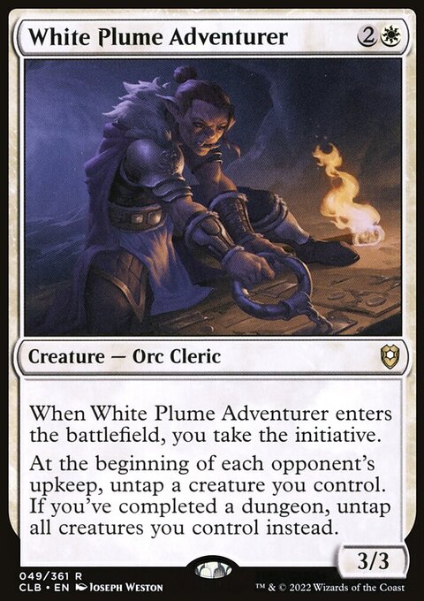 White Plume Adventurer, Commander Legends: Battle for Baldur's Gate #49, Magic: The Gathering card