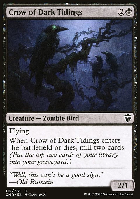 Crow of Dark Tidings, Commander Legends #115, Magic: The Gathering card