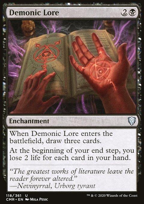 Demonic Lore, Commander Legends #118, Magic: The Gathering card