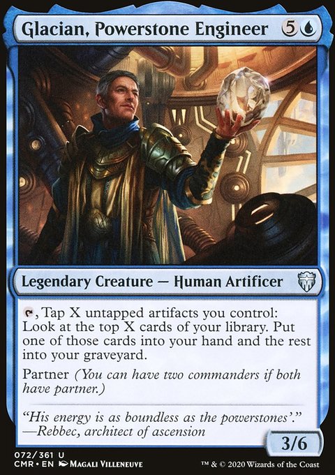 Glacian, Powerstone Engineer, Commander Legends #72, Magic: The Gathering card