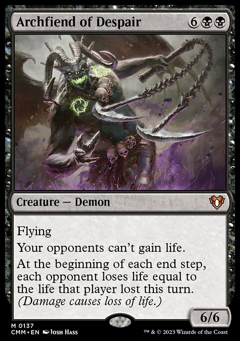 Archfiend of Despair, Commander Masters #137, Magic: The Gathering card