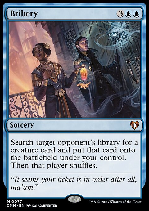 Bribery, Commander Masters #77, Magic: The Gathering card