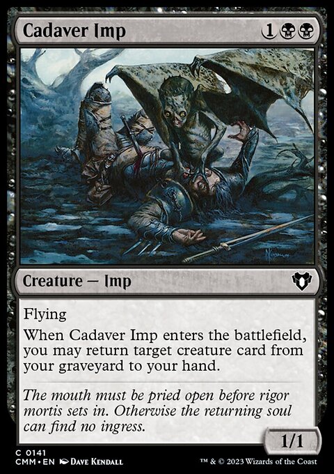 Cadaver Imp, Commander Masters #141, Magic: The Gathering card