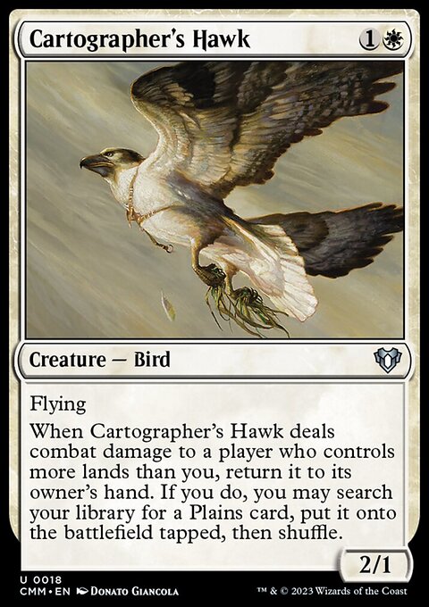 Cartographer's Hawk, Commander Masters #18, Magic: The Gathering card