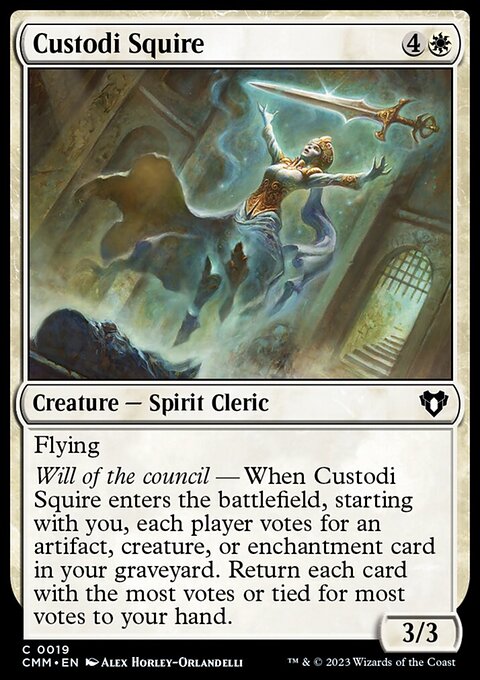Custodi Squire, Commander Masters #19, Magic: The Gathering card