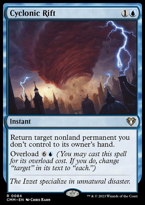Cyclonic Rift, Commander Masters #84, Magic: The Gathering card