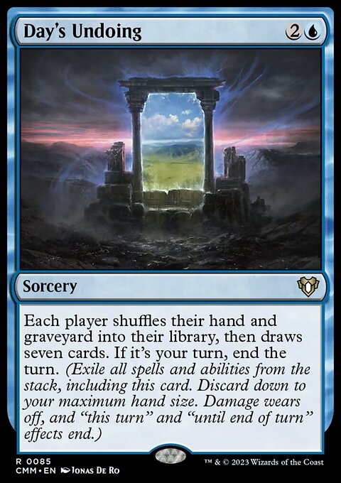 Day's Undoing, Commander Masters #85, Magic: The Gathering card