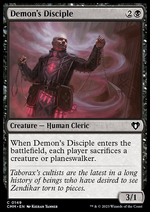 Demon's Disciple, Commander Masters #149, Magic: The Gathering card